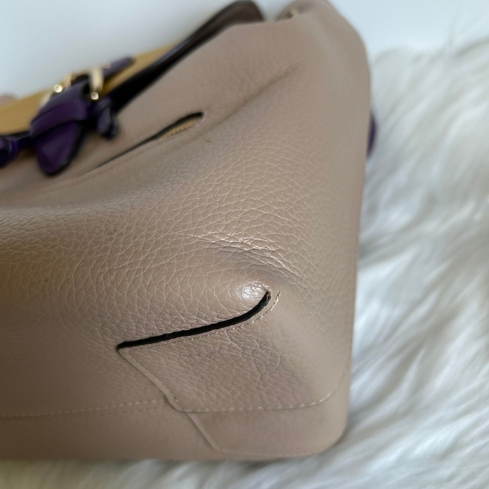Coach Kleo Taupe Multi Colorblock Pebbled Leather Backpack NEW - Picture 5 of 12